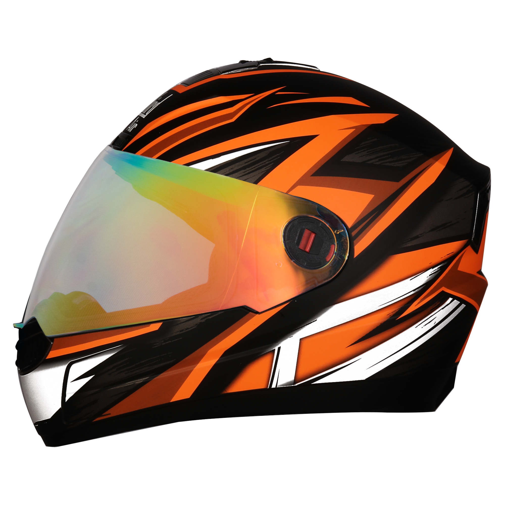 SBA-1 THRYL Mat Black With Orange( Fitted With Clear Visor Extra Gold Night Vision Visor Free)